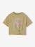 T-shirt met korte mouwen voor meisjes Ha ecru+kaki - vertbaudet enfant 