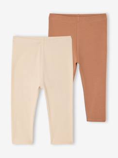 -Set van 2 lange baby-leggings meisje