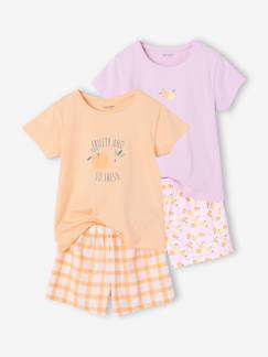 -Set van 2 pyjamashorts voor meisjes van katoen