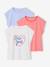 Set van 3 Basics meisjesshirts met korte mouwen bleekblauw+grijsblauw+roze (poederkleur) - vertbaudet enfant 