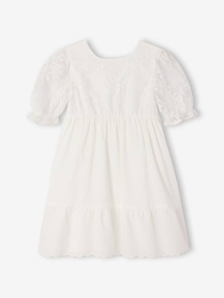 Bohemian jurk voor meisjes met kanten mouwen wit - vertbaudet enfant 