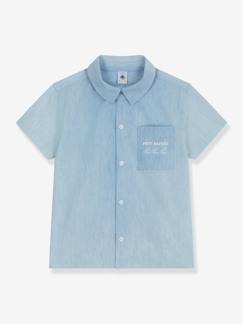 Jongens-Chambray hemd voor jongens met korte mouwen