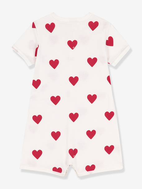 Katoenen baby combishort met hartjes wit - vertbaudet enfant 