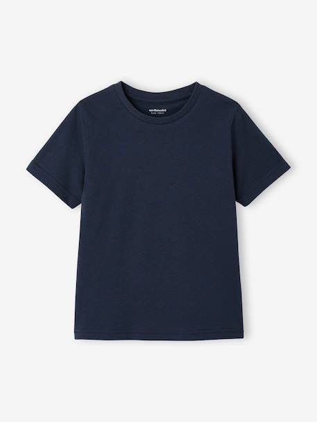 Set van 3 T-shirt met korte mouwen amandelgroen+karamel+marineblauw+pecannoot+petrolblauw+saliegroen - vertbaudet enfant 