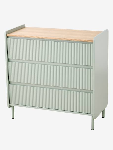 Houten commode met gegroefde laden groen - vertbaudet enfant 