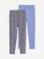 Set van 2 Basics meisjesleggings donkergrijs+indigoblauw+kaki+rozenhout+saliegroen - vertbaudet enfant 