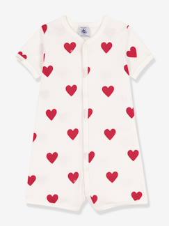 Baby-Salopette, jumpsuit-Katoenen baby combishort met hartjes