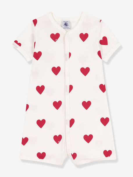 Katoenen baby combishort met hartjes wit - vertbaudet enfant 