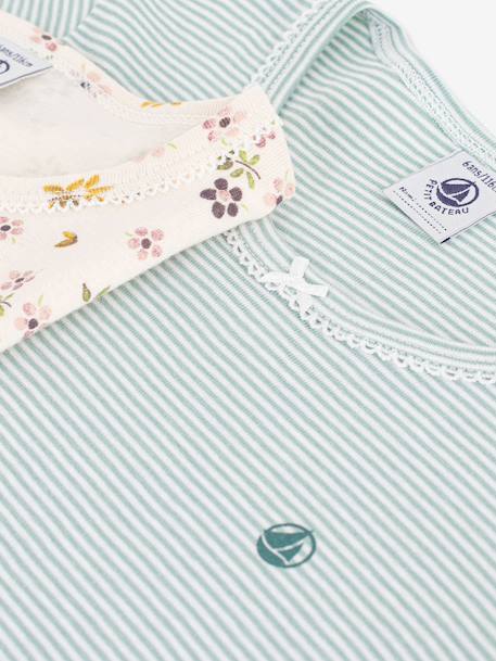 Set van 2 pyjama's van bedrukte katoen PETIT BATEAU wit - vertbaudet enfant 