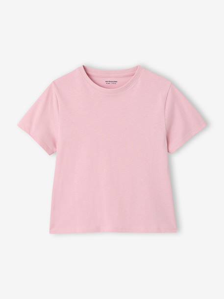 Set van 3 effen t-shirts voor meisjes ecru+lichtroze - vertbaudet enfant 