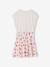Meisjesjurk met 2-in-1 effect ecru+vanille+wit, bedrukt - vertbaudet enfant 