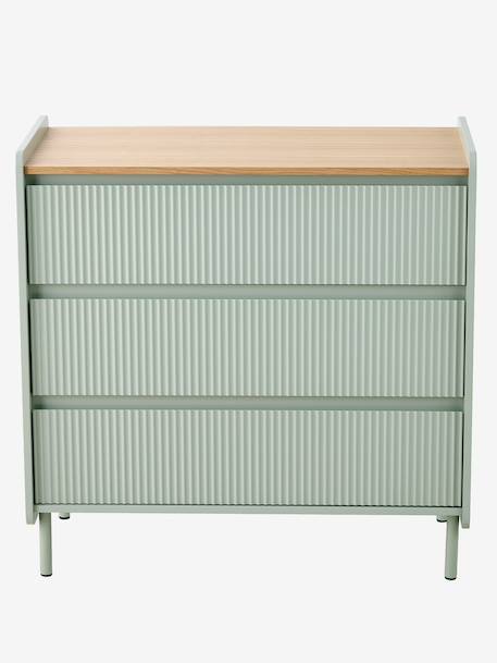 Houten commode met gegroefde laden groen - vertbaudet enfant 