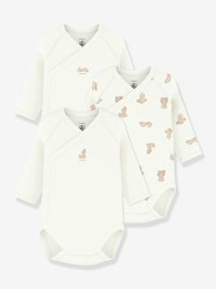Baby-Body-Set van 3 gekruiste body's baby PETIT BATEAU