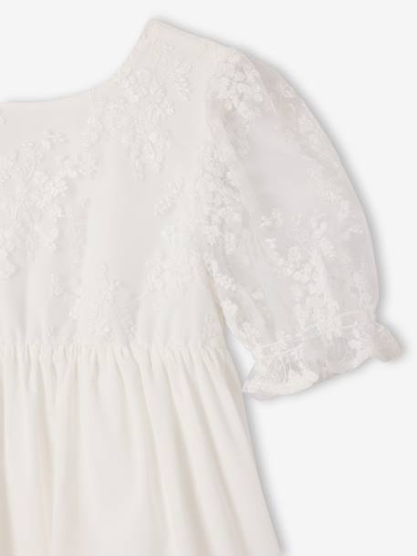 Bohemian jurk voor meisjes met kanten mouwen wit - vertbaudet enfant 