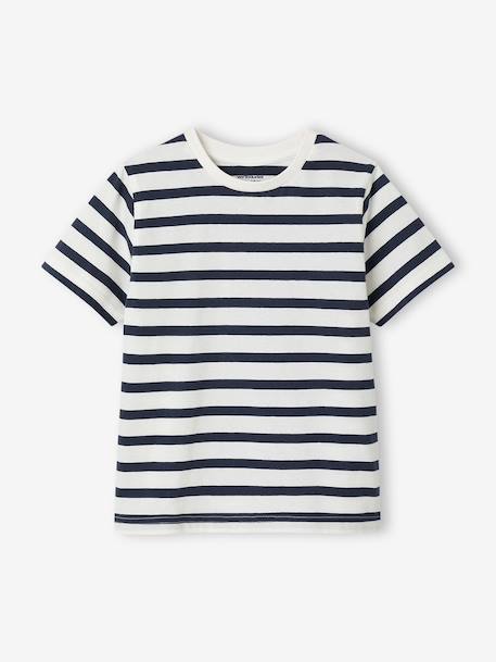 Set van 3 T-shirt met korte mouwen amandelgroen+karamel+marineblauw+pecannoot+petrolblauw+saliegroen - vertbaudet enfant 