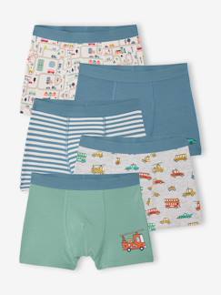 -Set van 5 boxershorts voor jongens, circuit