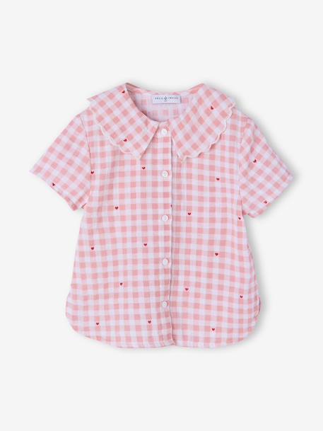 Pyjama 2-delige meisjes biologisch katoen roze (poederkleur) - vertbaudet enfant 