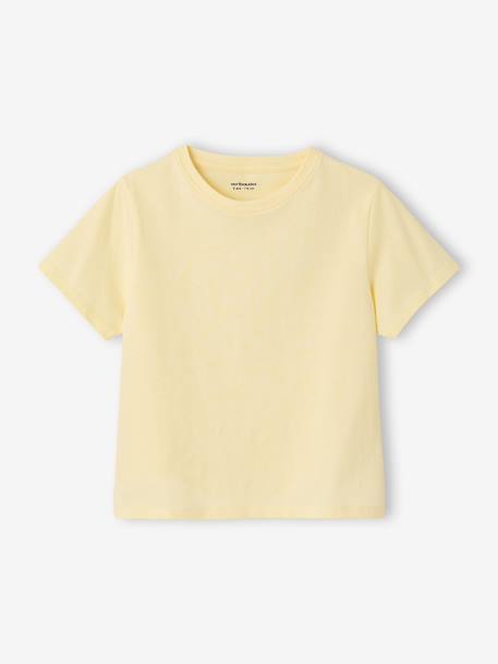 Set van 3 effen t-shirts voor meisjes ecru+lichtroze - vertbaudet enfant 