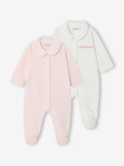-Set van 2 geribd fluwelen babyslaappakjes met opening voor