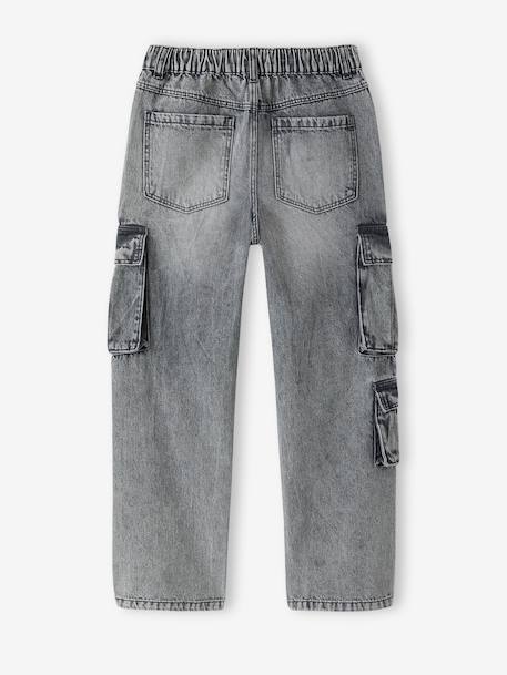Denim loose battle jongensbroek denimgrijs+gebleekt denim - vertbaudet enfant 