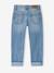 Rechte jeans voor jongens met omslag ongewassen denim+stone - vertbaudet enfant 