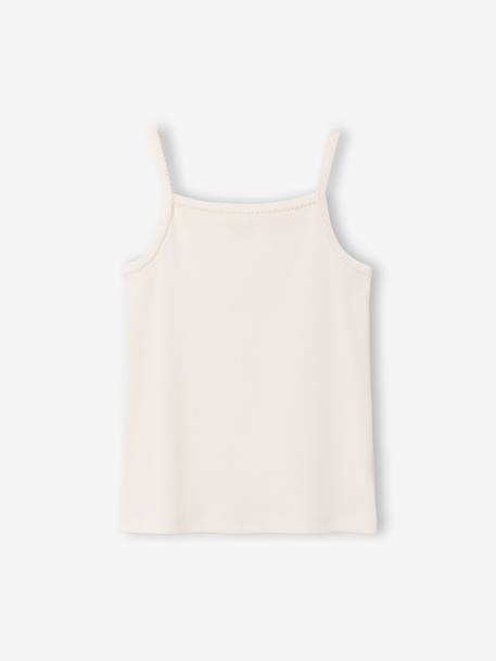 Set van 3 hemdjes met ribbels voor meisjes ecru - vertbaudet enfant 