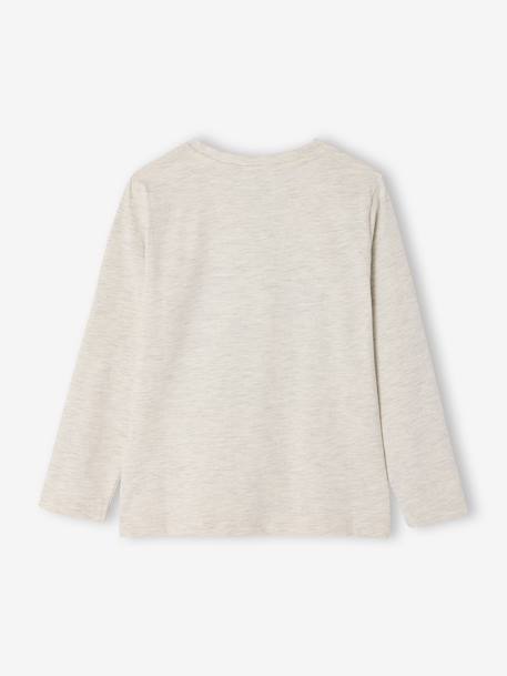 T-shirt voor jongens met print gemêleerd wit+grijsblauw+marineblauw - vertbaudet enfant 