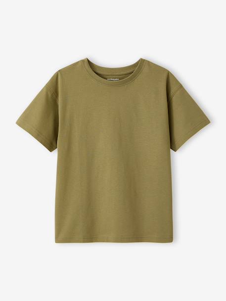 Set van 3 effen Basics jongensshirts olijf - vertbaudet enfant 