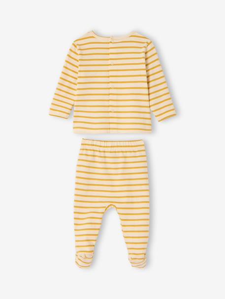 Set van 2 pyjama's voor jongens van biologisch katoen geel - vertbaudet enfant 