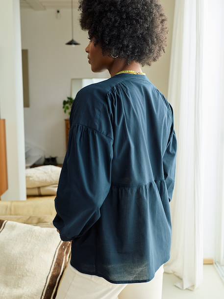 Ruime blouse voor zwangerschap en borstvoeding zwart - vertbaudet enfant 