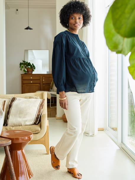 Ruime blouse voor zwangerschap en borstvoeding zwart - vertbaudet enfant 