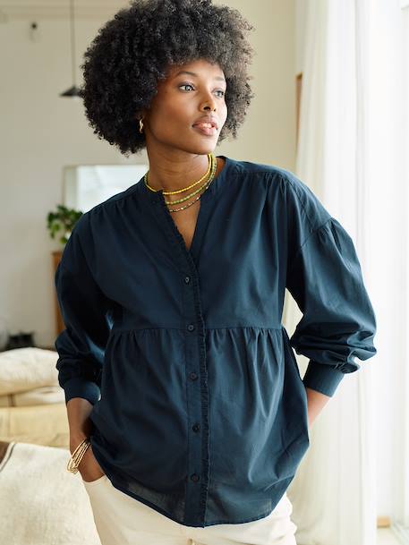 Ruime blouse voor zwangerschap en borstvoeding zwart - vertbaudet enfant 