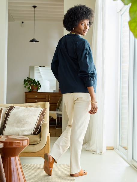 Ruime blouse voor zwangerschap en borstvoeding zwart - vertbaudet enfant 