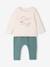 Babyset T-shirt + molton broek gestreept / karamel+groenblauw - vertbaudet enfant 