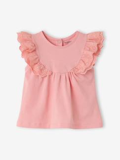 -T-shirt met Engels borduursel babymeisje