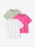 Set van 3 effen t-shirts voor meisjes ecru+lichtroze - vertbaudet enfant 