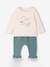 Babyset T-shirt + molton broek gestreept / karamel+groenblauw - vertbaudet enfant 