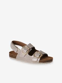 -Leren sandalen met gespen