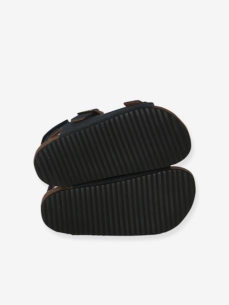 Leren sandalen voor jongens met gespen blauw - vertbaudet enfant 