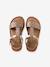 Leren sandalen voor meisjes, collectie kleuterschool 6467+bruin+bruin, bedrukt+turquoiseblauw - vertbaudet enfant 