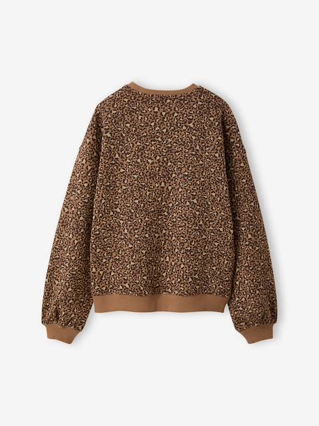 Sweater met wijde pasvorm bruin+marineblauw+vanille - vertbaudet enfant 