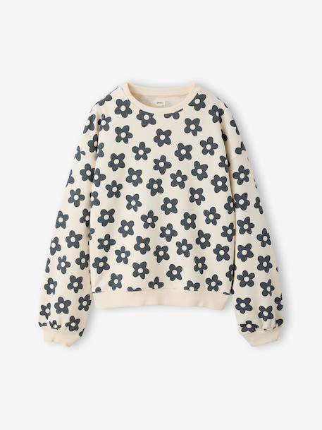 Sweater met wijde pasvorm bruin+marineblauw+vanille - vertbaudet enfant 