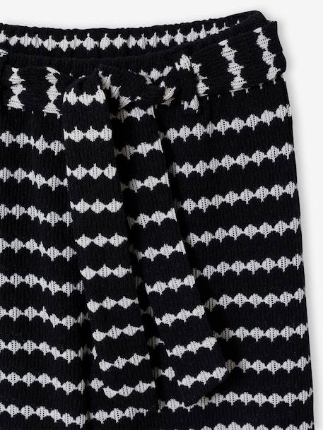 Wijde sweater met fantasie breisel voor meisjes JONEN zwart+zwart, gestreept - vertbaudet enfant 