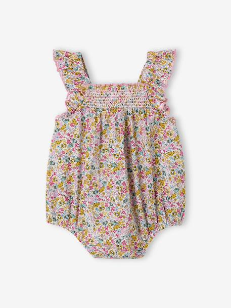 Katoenen babybloomer met ruches meerkleurig - vertbaudet enfant 