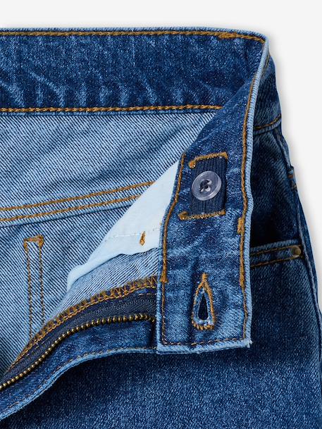 Wijde broek denim voor meisjes denimgrijs+lichtblauw+middenblauw - vertbaudet enfant 