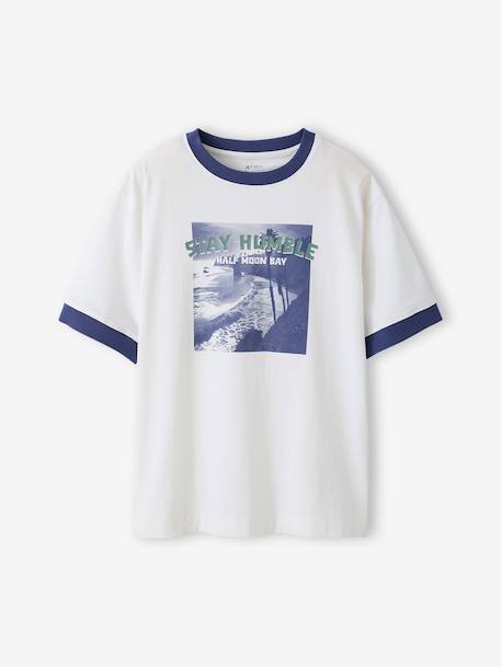 T-shirt met korte mouwen met fotoprint wit - vertbaudet enfant 