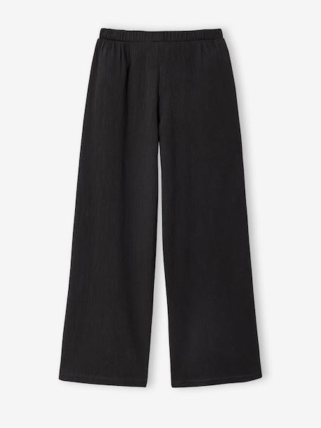 Wijde broek voor meisjes van tricot antraciet - vertbaudet enfant 
