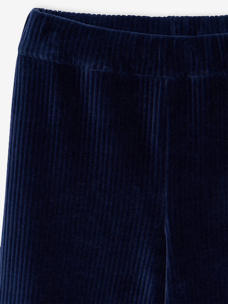 Wijde broek fluweel / velours marineblauw - vertbaudet enfant 