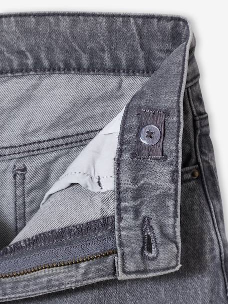 Wijde broek denim voor meisjes denimgrijs+lichtblauw+middenblauw - vertbaudet enfant 