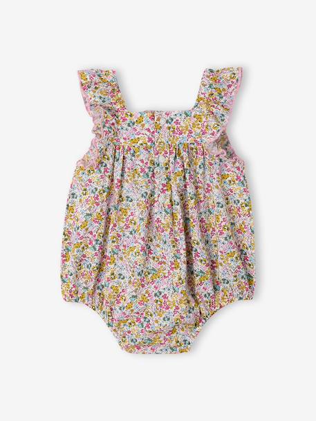 Katoenen babybloomer met ruches meerkleurig - vertbaudet enfant 